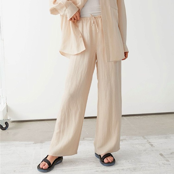 & OTHER STORIES Flared Linen Blend Trousers Size US 4 - Picture 1 of 12